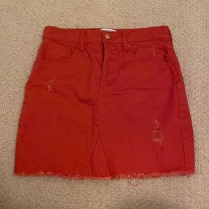 NWOT Burnt orange jean skirt